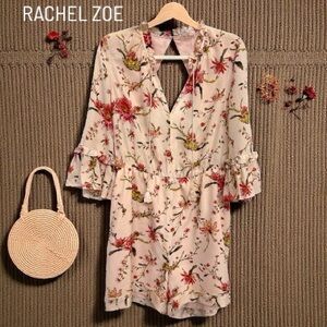 Rachel Zoe Cream Floral Romper with Ruffle Detail, Pre-loved Excellent Condition